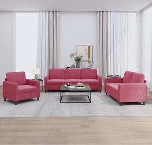 Maison Exclusive – 3-dielna sedacia súprava z vínovočerveného zamatu