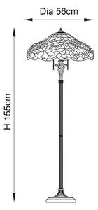 Endon 64323 - Stojacia lampa Tiffany SULLIVAN 2xE27/60W/230V priemer 56 cm
