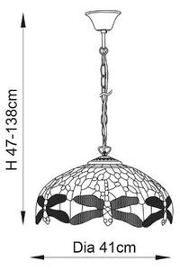 Endon 64080 - Luster na reťazi Tiffany DRAGONFLY 3xE27/60W/230V priemer 41 cm