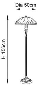 Endon 63972 - Stojacia lampa Tiffany BROOKLYN 2xE27/60W/230V priemer 50 cm