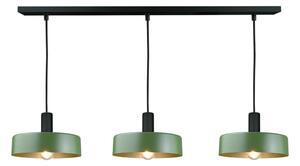 Luster na lanku HAKI 3xE27/60W/230V zelená/čierna