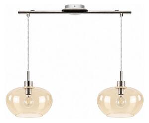 BRILAGI-LED Luster na lanku RETRO GLASS 2xE27/60W/230V matný chróm/dymová béžová