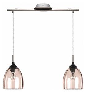 BRILAGI-LED Luster na lanku RETRO GLASS 2xE27/60W/230V matný chróm/dymovo-béžová