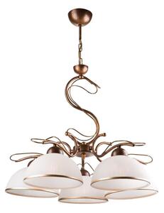 Luster na reťazi COBRA 5xE27/60W/230V bronz/patina