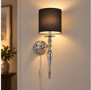 BRILAGI - Nástenná lampa NUBILA 1xE27/60W/230V lesklý chróm/čierna