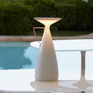 Kartell stolová LED lampa Camomille, biela, výška 24 cm, Biela / opálová, Obývacia izba / jedáleň, Plast, Dizajn