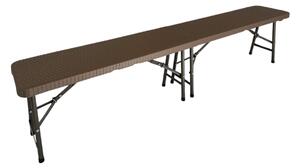 TENTino Plastová skladacia lavica RATTAN 180 cm