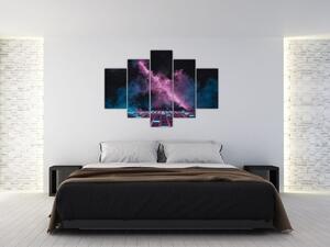 Obraz - Ružovo-modrý dym (150x105 cm)