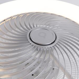 Dizajnový stropný ventilátor strieborný stmievateľný - Clima