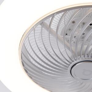 Stropný ventilátor strieborný vrátane LED s diaľkovým ovládaním - Clima