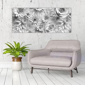 Obraz - Biele kvety (120x50 cm)