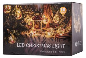 IKO Vianočné svetielka gule s dekoráciou – 3m, 50 LED