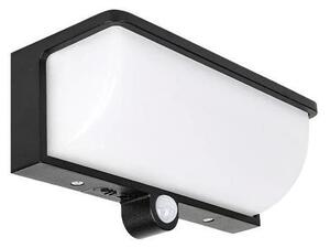 LED solárne nástenné svietidlo so senzorom LED/3W/3,7V IP54 1500 mAh čierne