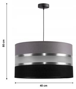 Luster na lanku CORAL 1xE27/60W/230V čiernošedá