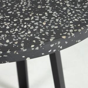 Čierny záhradný stôl s doskou z kameňa Kave Home Tella, ø 70 cm