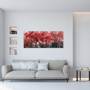 Obraz - Červené stromy, Central Park, New York (120x50 cm)