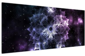 Obraz - Lotusová mandala vo vesmíre (120x50 cm)