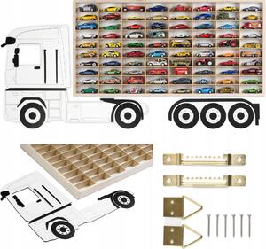 Polička na autíčka Hot Wheels 80 priehradiek na osobné autá nákladné autá