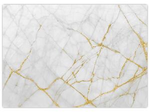Obraz - Bielo-zlatý mramor (70x50 cm)