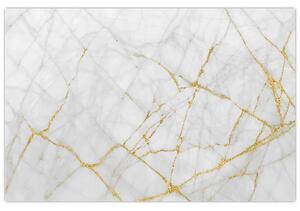 Obraz - Bielo-zlatý mramor (90x60 cm)