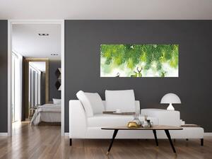 Obraz - Jelene v lese (120x50 cm)