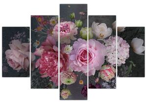 Obraz - Záhradné kvety (150x105 cm)