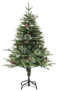 Osvetlený vianočný stromček so šiškami, zelený 120 cm, PVC a PE