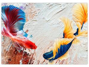 Obraz - Ryby bojovníčky (70x50 cm)