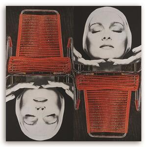 Obraz na plátne Tvár ženy a stolička - Lili Chartrand Rozmery: 30 x 30 cm