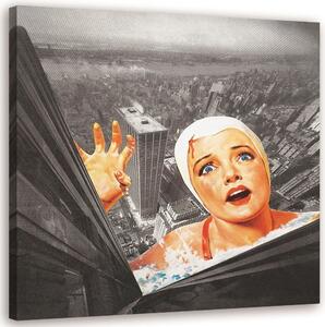 Obraz na plátne Žena padajúca z vrcholu budovy - Lili Chartrand Rozmery: 30 x 30 cm