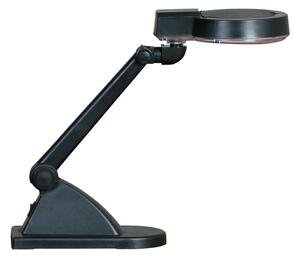 Stolová LED lampa so zväčšovacou lupou, čierna