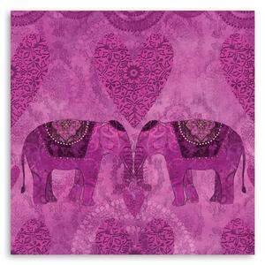 Obraz na plátne Dva ružové indické slony - Andrea Haase Rozmery: 30 x 30 cm