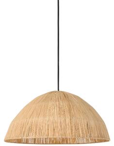 Závesná lampa prírodná slamená pletené tienidlo v tvare kupoly boho japandi štýl obývacia izba jedáleň