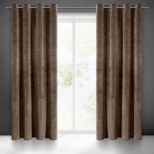 Dekorstudio Záves VILLA z exkluzívneho zamatu 140 x 250 cm v hnedej farbe - dekoračné kolieska