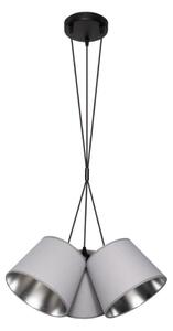 Luster na lanku ZOMA 3xE27/60W/260V šedá/lesklý chróm