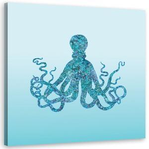 Obraz Modrá chobotnica - Andrea Haase Veľkosť: 30 x 30 cm, Prevedenie: Obraz na plátne