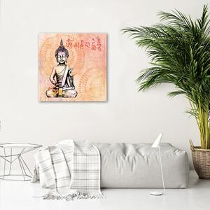 Obraz na plátne Malý Budha na oranžovom pozadí - Andrea Haase Rozmery: 30 x 30 cm