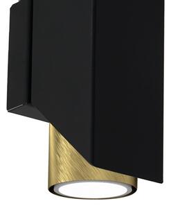 Nástenné svietidlo WALL 2xGU10/8W/230V čierna/mosadz