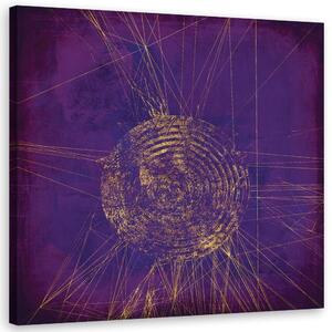 Obraz na plátne Zlatý kruh fialové pozadie - Andrea Haase Rozmery: 30 x 30 cm