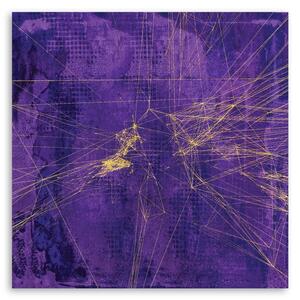 Obraz na plátne Zlaté pruhy fialové pozadie - Andrea Haase Rozmery: 30 x 30 cm