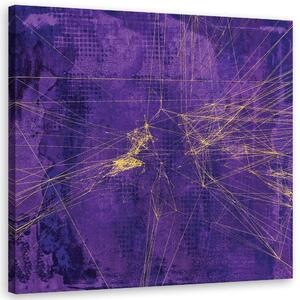 Obraz na plátne Zlaté pruhy fialové pozadie - Andrea Haase Rozmery: 30 x 30 cm