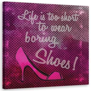 Obraz na plátne Nápisy na ružových topánkach - Andrea Haase Rozmery: 30 x 30 cm