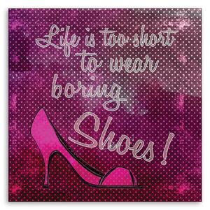 Obraz na plátne Nápisy na ružových topánkach - Andrea Haase Rozmery: 30 x 30 cm