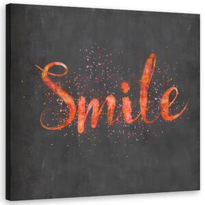 Obraz na plátne Nápisy Smile oranžová - Andrea Haase Rozmery: 30 x 30 cm