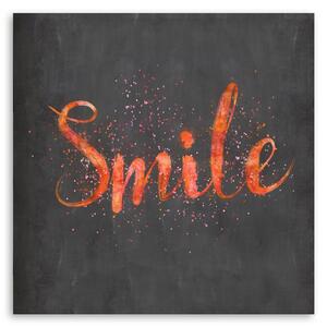 Obraz na plátne Nápisy Smile oranžová - Andrea Haase Rozmery: 30 x 30 cm
