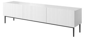 TV stolík Nicole 200 cm - biely mat / čierne nožičky