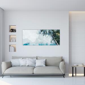 Obraz palmy nad morom (120x50 cm)