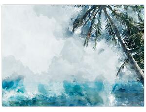 Obraz palmy nad morom (70x50 cm)