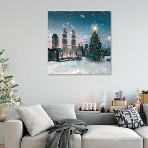 Obraz na plátne Vianočný stromček v centre mesta - Zehem Chong Rozmery: 30 x 30 cm