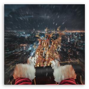 Obraz na plátne Santa na ceste - Zehem Chong Rozmery: 30 x 30 cm